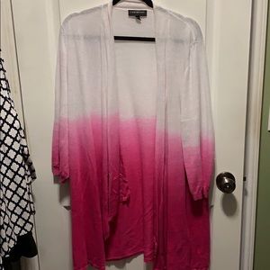 Pink and white cardigan